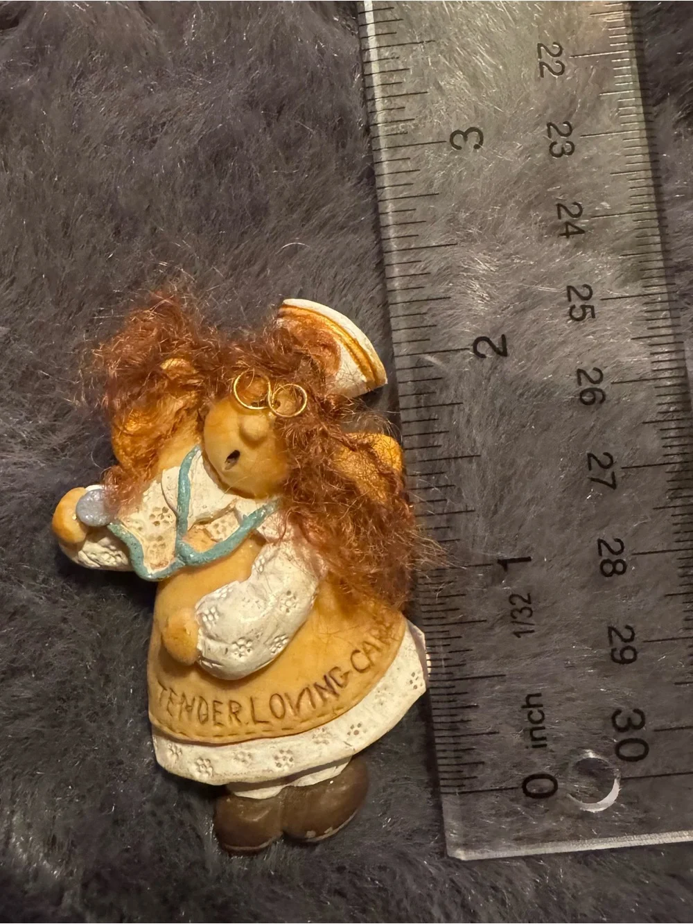 Vintage Nurse Brooch Lapel Pin “Tender Loving‎ Care” Whimsical